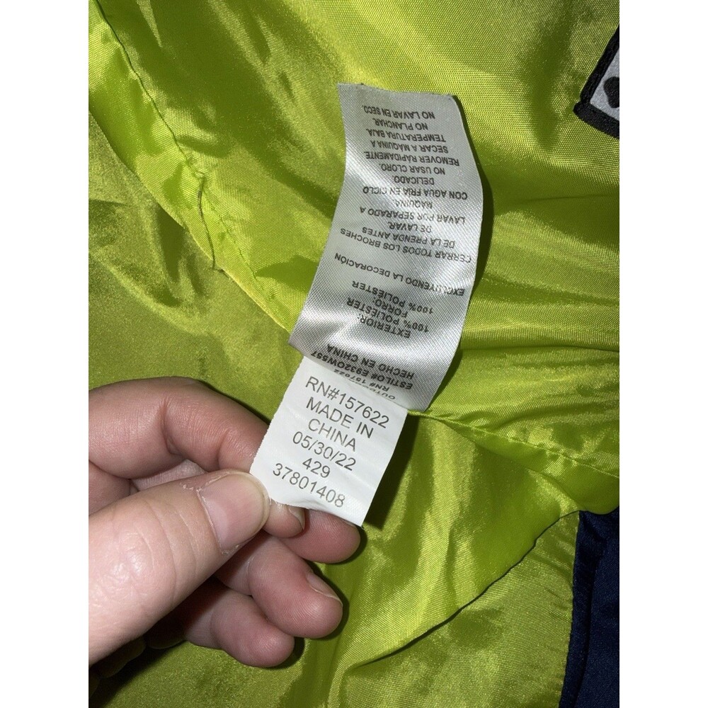 Eddie Bauer Windbreaker Jacket Full Zip Boys Sm Blue Hooded Name On Inside - Picture 7 of 7